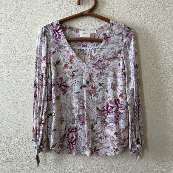Anthropologie Pernille Tie Sleeve Blouse XS - Picture 2 of 4